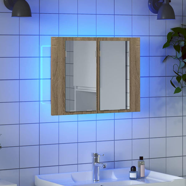 LED Bad Spiegelschrank Sonoma Eiche 60 cm
