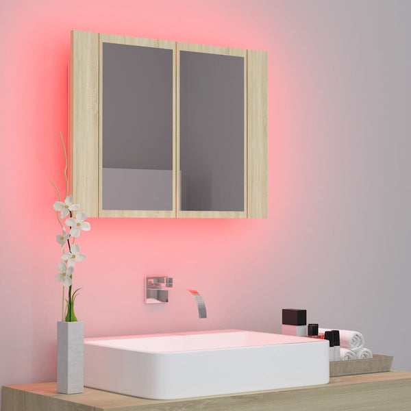 LED Bad Spiegelschrank Sonoma Eiche 60 cm