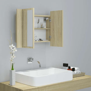 LED Bad Spiegelschrank Sonoma Eiche 60 cm
