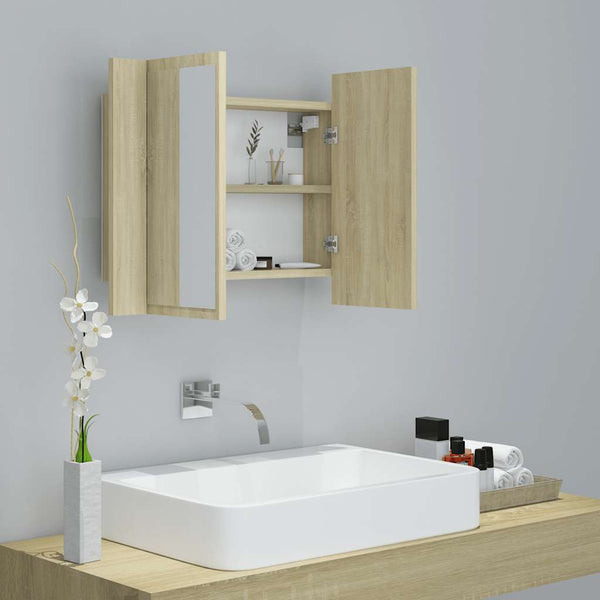 LED Bad Spiegelschrank Sonoma Eiche 60 cm