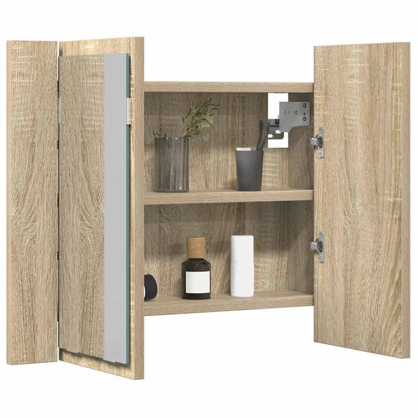 LED Bad Spiegelschrank Sonoma Eiche 60 cm