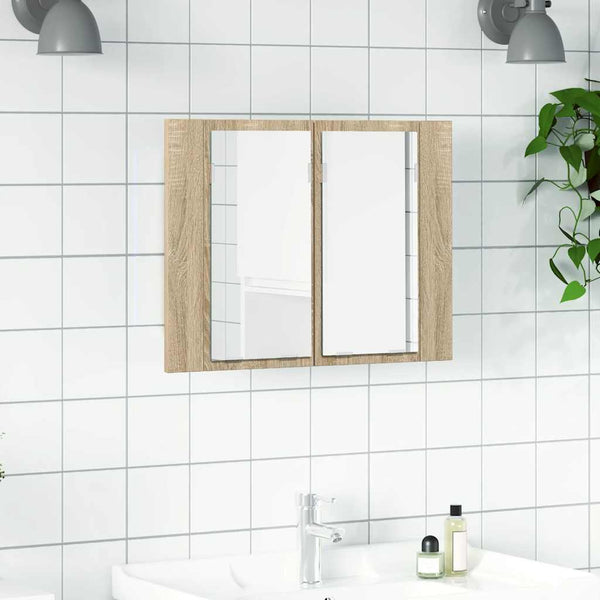 LED Bad Spiegelschrank Sonoma Eiche 60 cm