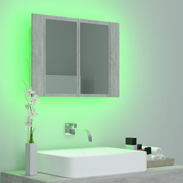 LED Bad Spiegelschrank Betongrau 60 cm