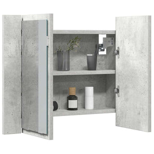 LED Bad Spiegelschrank Betongrau 60 cm