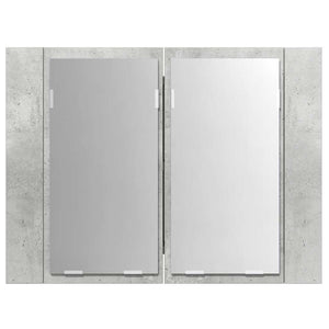 LED Bad Spiegelschrank Betongrau 60 cm