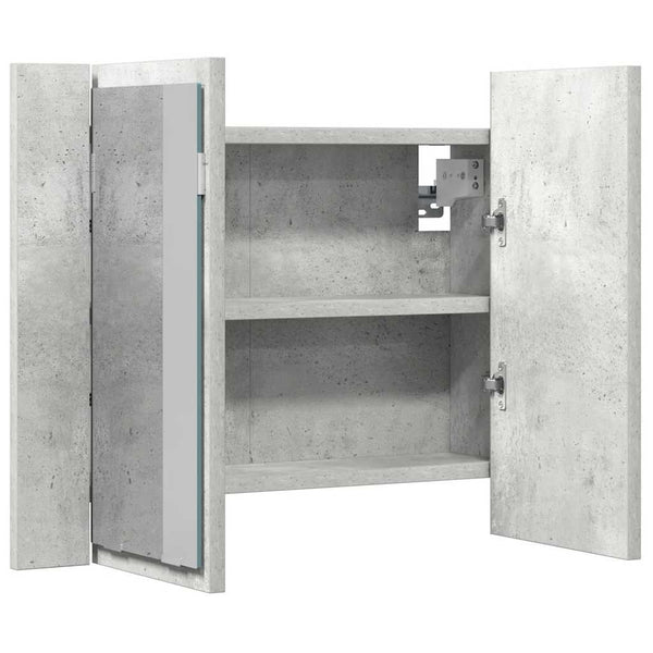 LED Bad Spiegelschrank Betongrau 60 cm