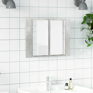 LED Bad Spiegelschrank Betongrau 60 cm