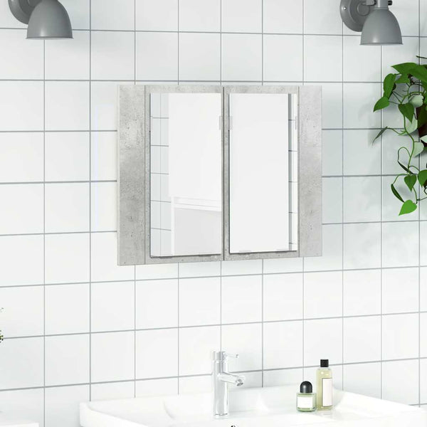LED Bad Spiegelschrank Betongrau 60 cm