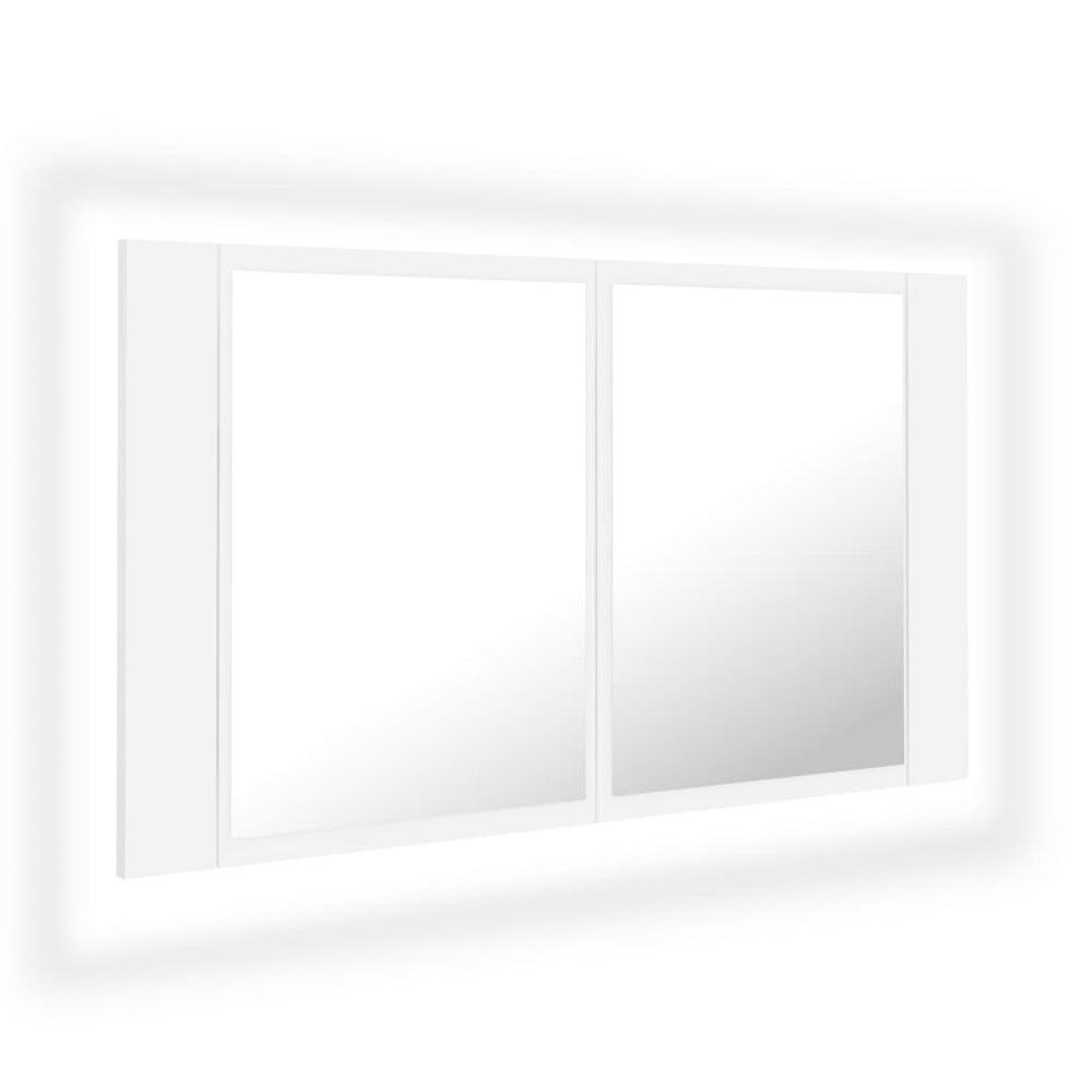 LED Bad Spiegelschrank Weiß 80 cm