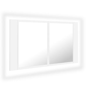 LED Bad Spiegelschrank Weiß 80 cm