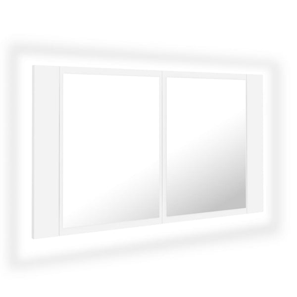 LED Bad Spiegelschrank Weiß 80 cm