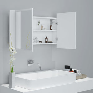 LED Bad Spiegelschrank Weiß 80 cm
