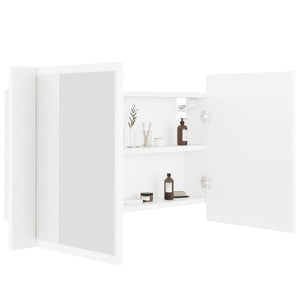 LED Bad Spiegelschrank Weiß 80 cm