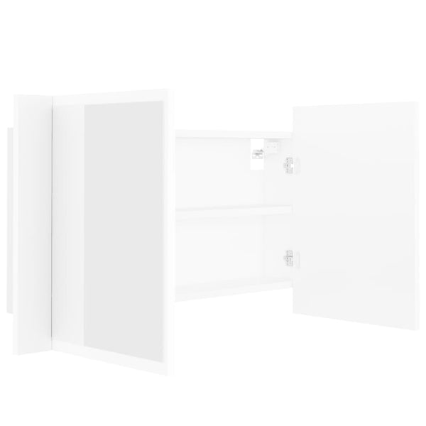 LED Bad Spiegelschrank Weiß 80 cm