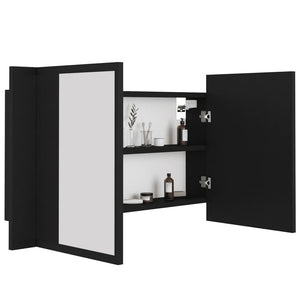 LED Bad Spiegelschrank Schwarz 80x45 cm