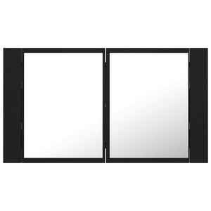 LED Bad Spiegelschrank Schwarz 80x45 cm