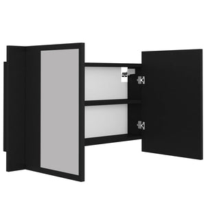 LED Bad Spiegelschrank Schwarz 80x45 cm