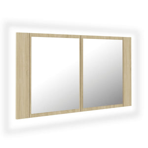 LED Bad Spiegelschrank Sonoma Eiche 80 cm