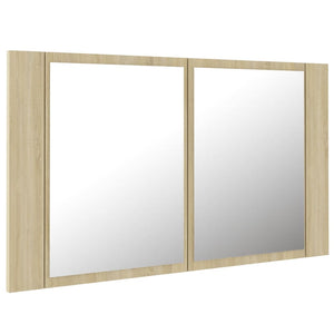 LED Bad Spiegelschrank Sonoma Eiche 80 cm