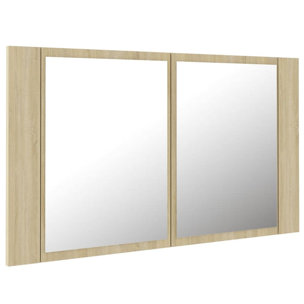 LED Bad Spiegelschrank Sonoma Eiche 80 cm