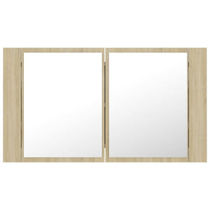 LED Bad Spiegelschrank Sonoma Eiche 80 cm