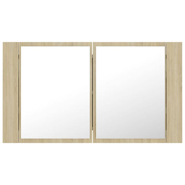 LED Bad Spiegelschrank Sonoma Eiche 80 cm
