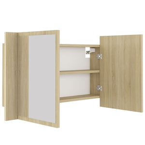 LED Bad Spiegelschrank Sonoma Eiche 80 cm