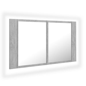 LED Badspiegelschrank Betongrau 80 cm