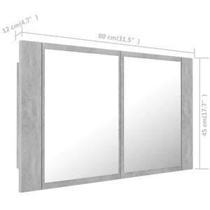 LED Badspiegelschrank Betongrau 80 cm