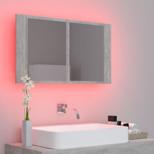 LED Badspiegelschrank Betongrau 80 cm