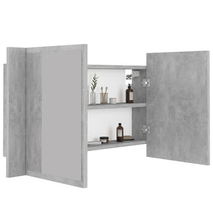 LED Badspiegelschrank Betongrau 80 cm