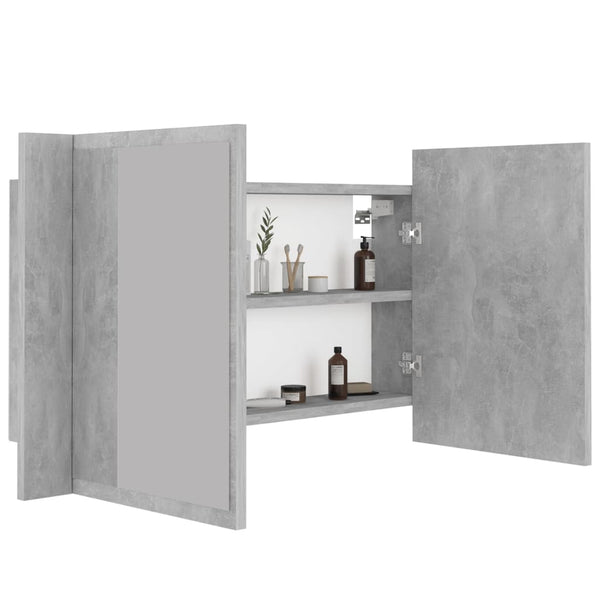 LED Badspiegelschrank Betongrau 80 cm