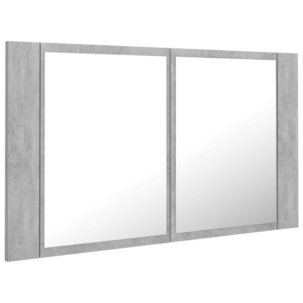 LED Badspiegelschrank Betongrau 80 cm