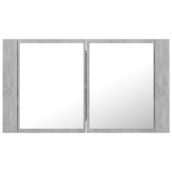 LED Badspiegelschrank Betongrau 80 cm