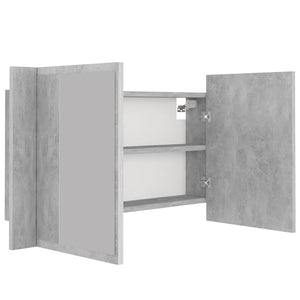 LED Badspiegelschrank Betongrau 80 cm