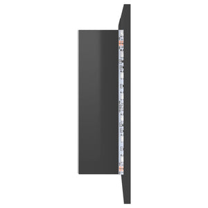 LED Bad Spiegelschrank Hochglanz Grau 80x45 cm