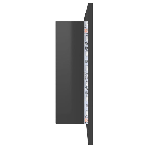 LED Bad Spiegelschrank Hochglanz Grau 80x45 cm