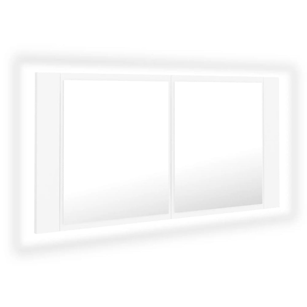 LED Badspiegelschrank Weiß 90 cm