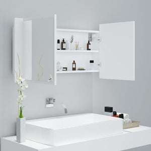 LED Badspiegelschrank Weiß 90 cm