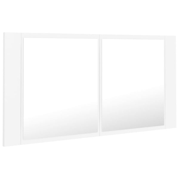 LED Badspiegelschrank Weiß 90 cm