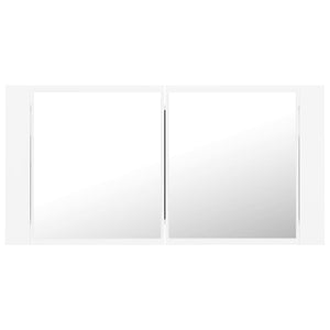 LED Badspiegelschrank Weiß 90 cm