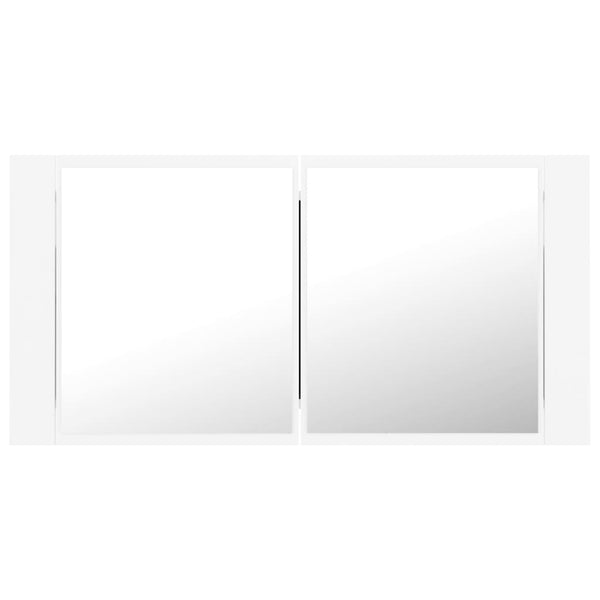 LED Badspiegelschrank Weiß 90 cm