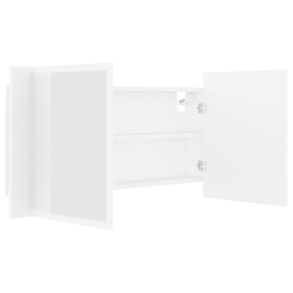 LED Badspiegelschrank Weiß 90 cm