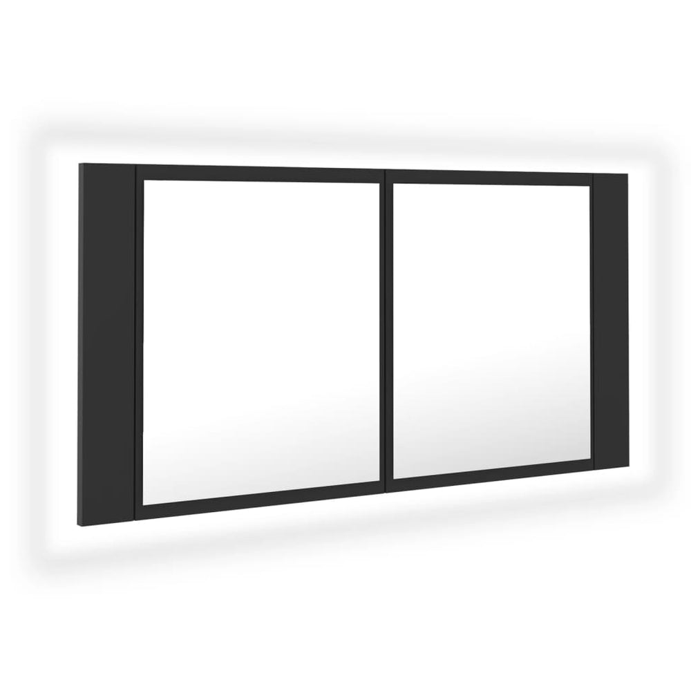 LED Badspiegelschrank Grau 90 cm