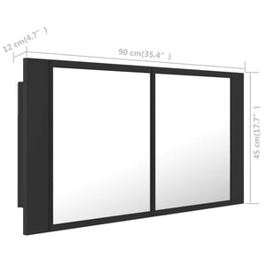 LED Badspiegelschrank Grau 90 cm
