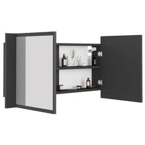 LED Badspiegelschrank Grau 90 cm
