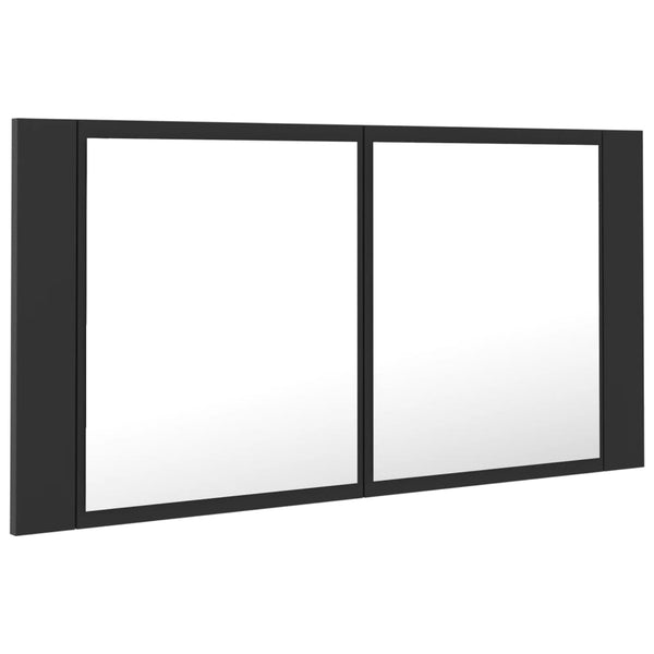 LED Badspiegelschrank Grau 90 cm
