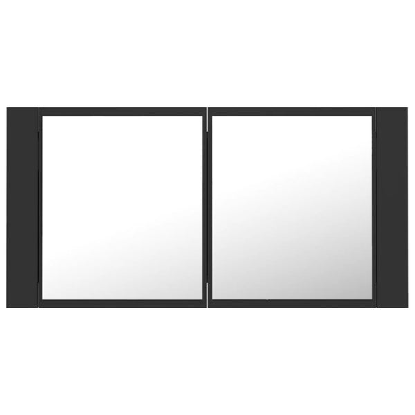 LED Badspiegelschrank Grau 90 cm