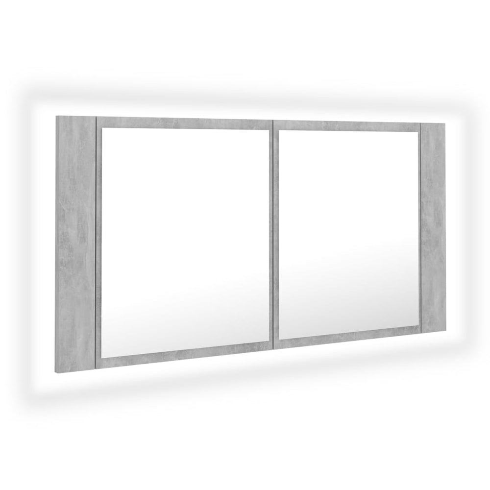 LED Bad Spiegelschrank Betongrau 90 cm