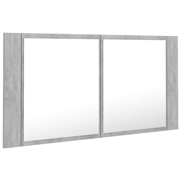 LED Bad Spiegelschrank Betongrau 90 cm